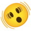 a rendering of the Shaking Face emoji, a face with lines to indicate shaking in fear motion
